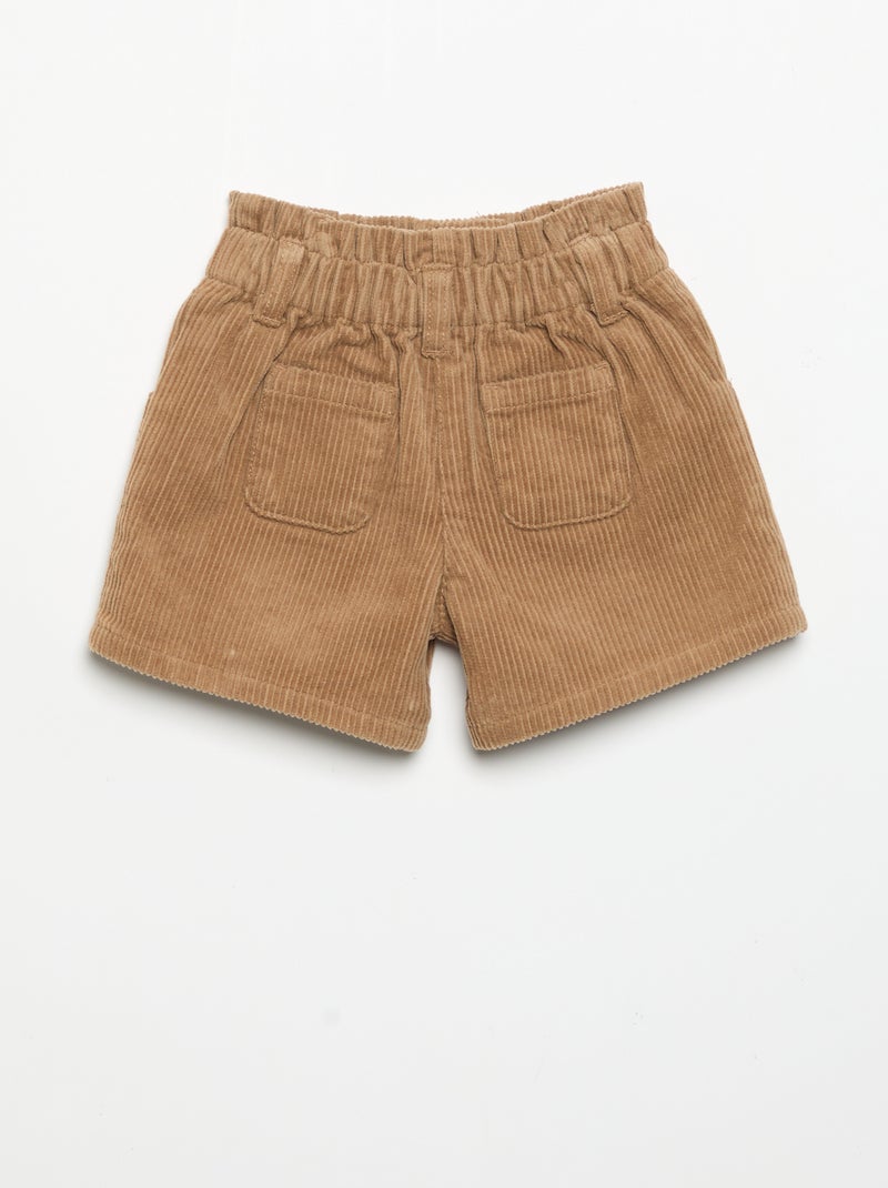 Short paperbag de pana Marron - Kiabi