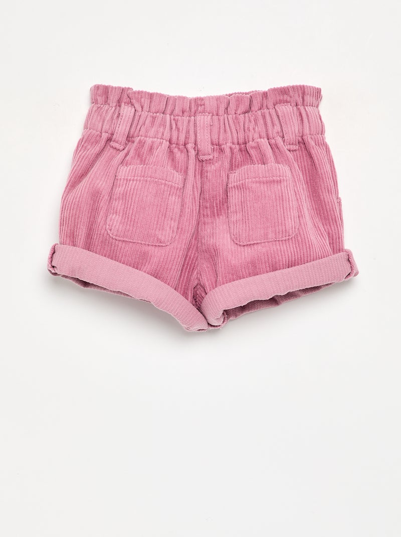 Short paperbag de pana Rosa - Kiabi