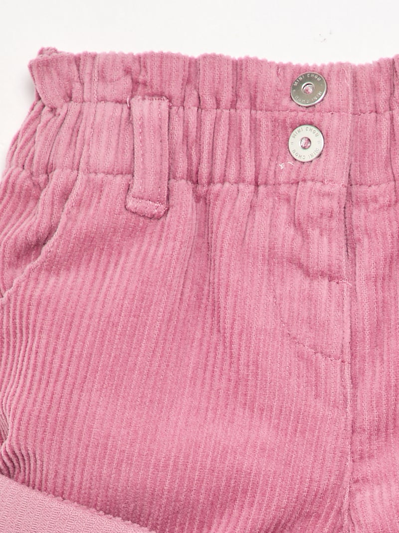 Short paperbag de pana Rosa - Kiabi