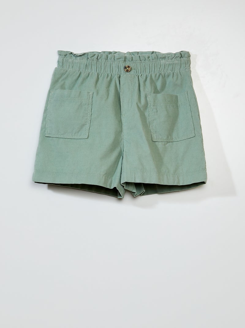Short paperbag de terciopelo VERDE - Kiabi