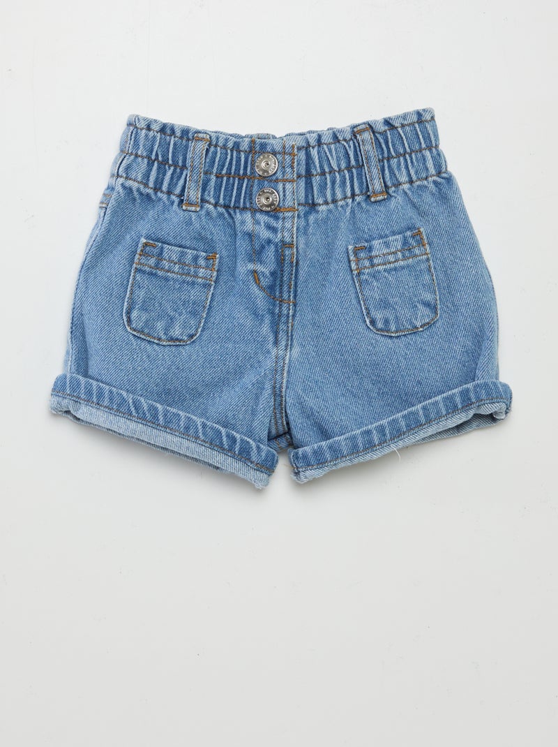 Short paperbag de vaquero AZUL - Kiabi
