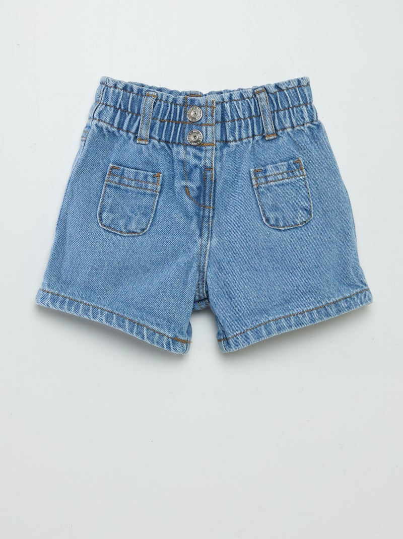 Short paperbag de vaquero AZUL - Kiabi