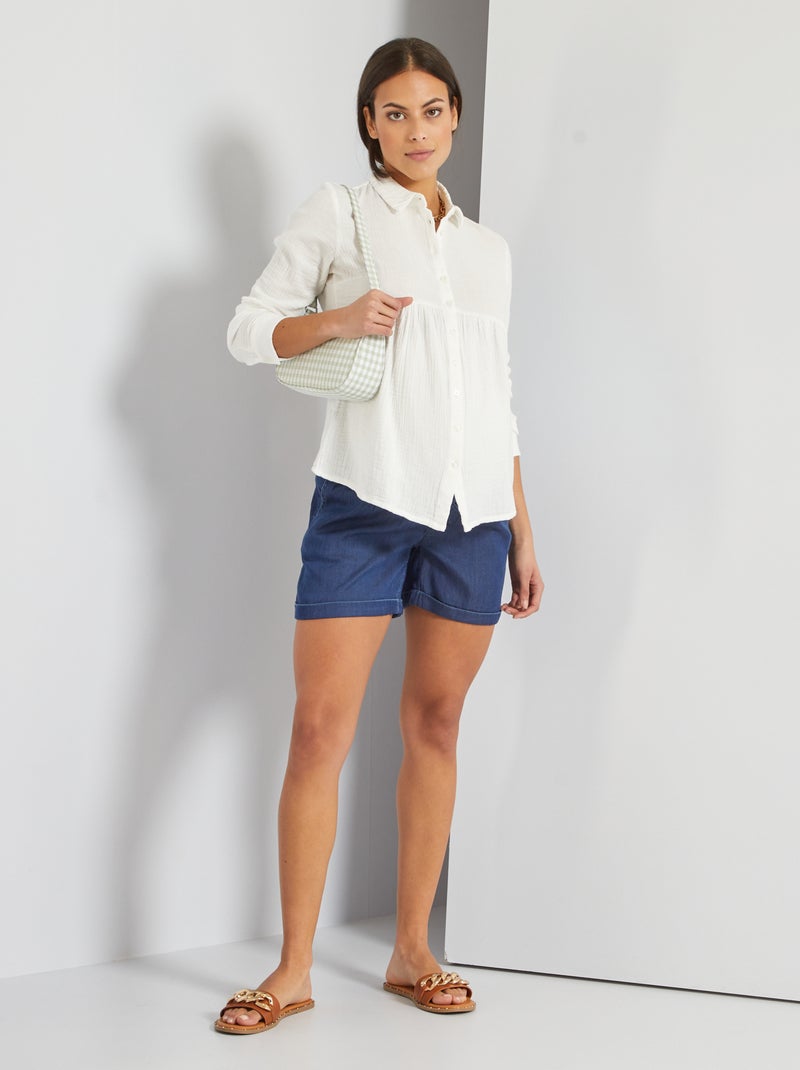 Short premamá de efecto vaquero AZUL - Kiabi
