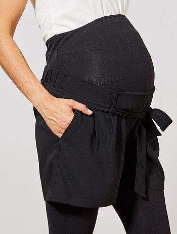 Premamá - Short premamá vaporoso con cinturón - Kiabi