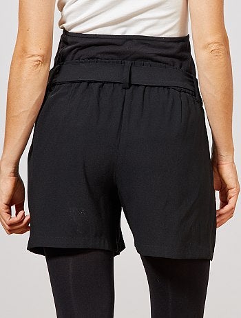 Premamá - Short premamá vaporoso con cinturón - Kiabi