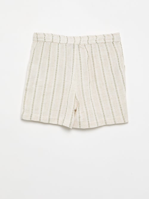 Short rayado de lino mezclado - Kiabi