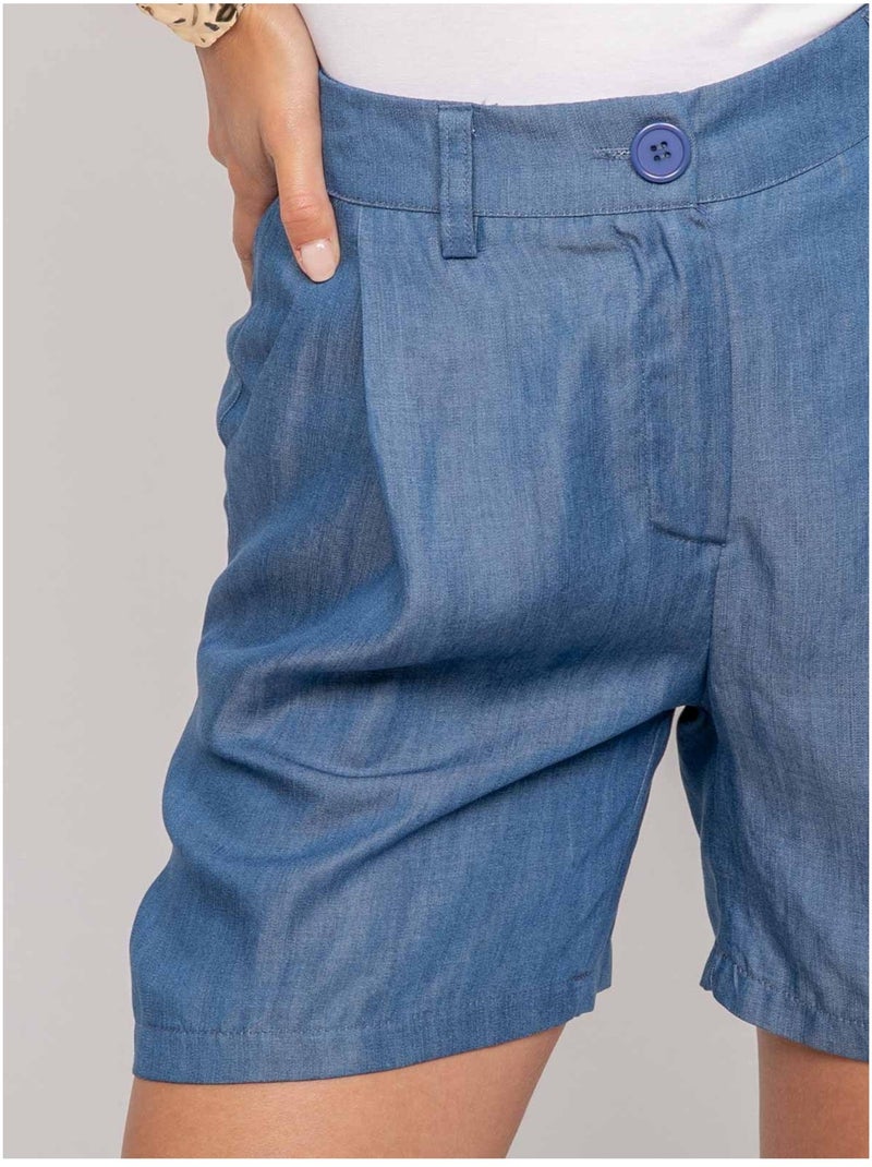 Short tencel XANOTA Azul - Kiabi