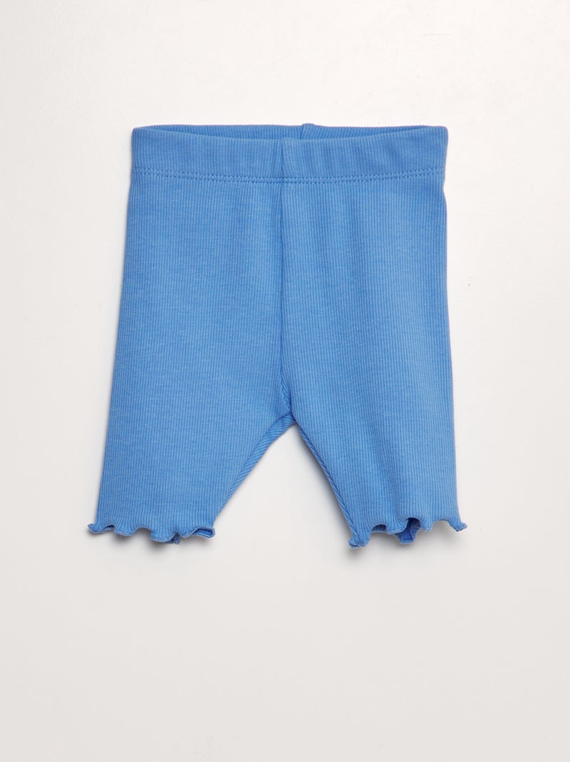 Short tipo ciclista de canalé AZUL - Kiabi