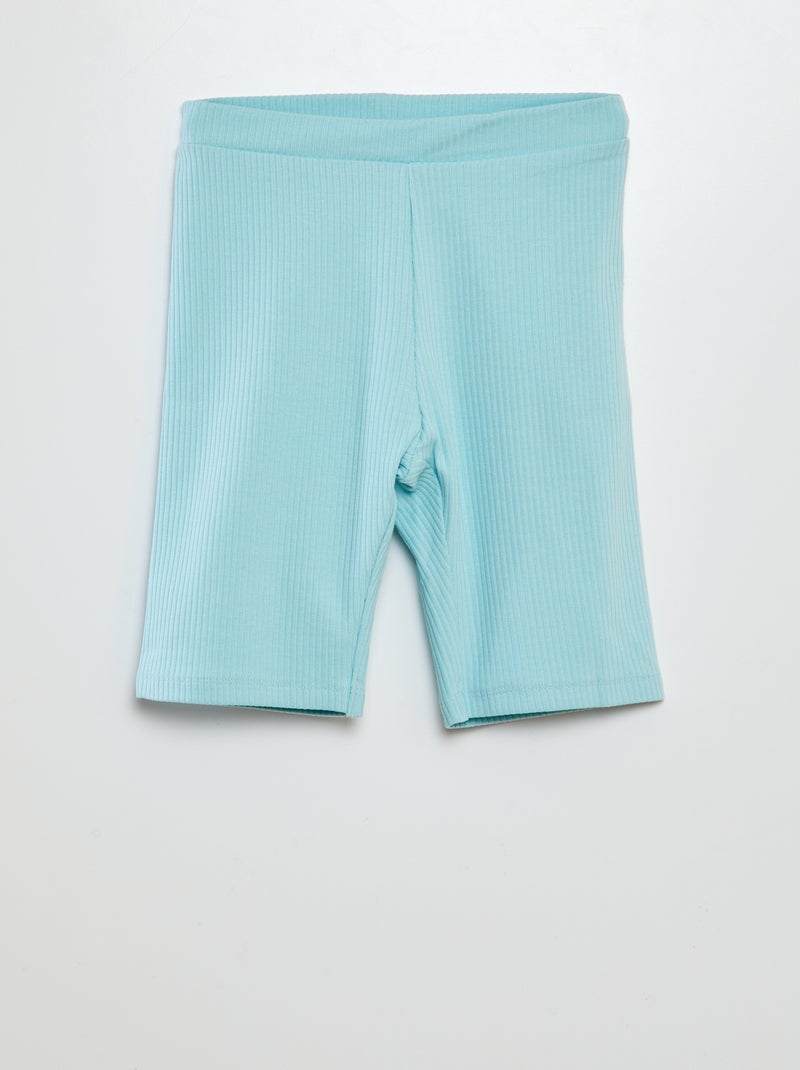 Short tipo ciclista de canalé AZUL - Kiabi