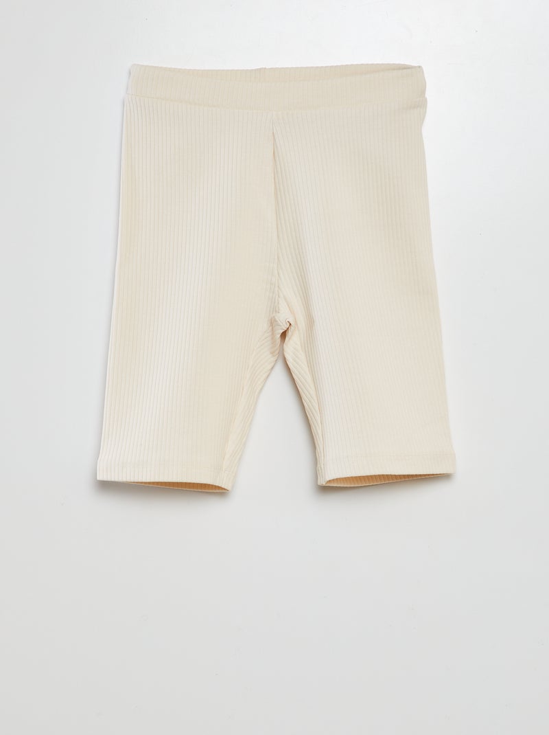Short tipo ciclista de canalé BLANCO - Kiabi