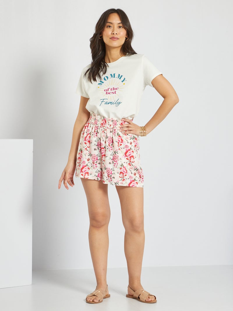 Short vaporoso de flores ROSA - Kiabi
