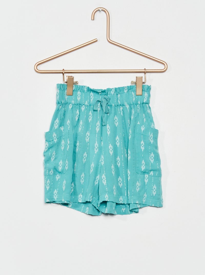 Short vaporoso estampado AZUL - Kiabi