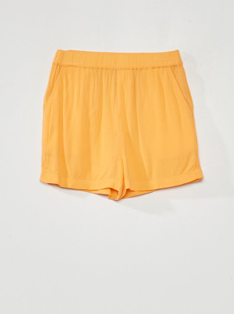 Short vaporoso liso naranja albaricoque - Kiabi