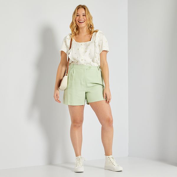 Short vaporoso liso tallas grandes mujer - VERDE - Kiabi - 18,00€