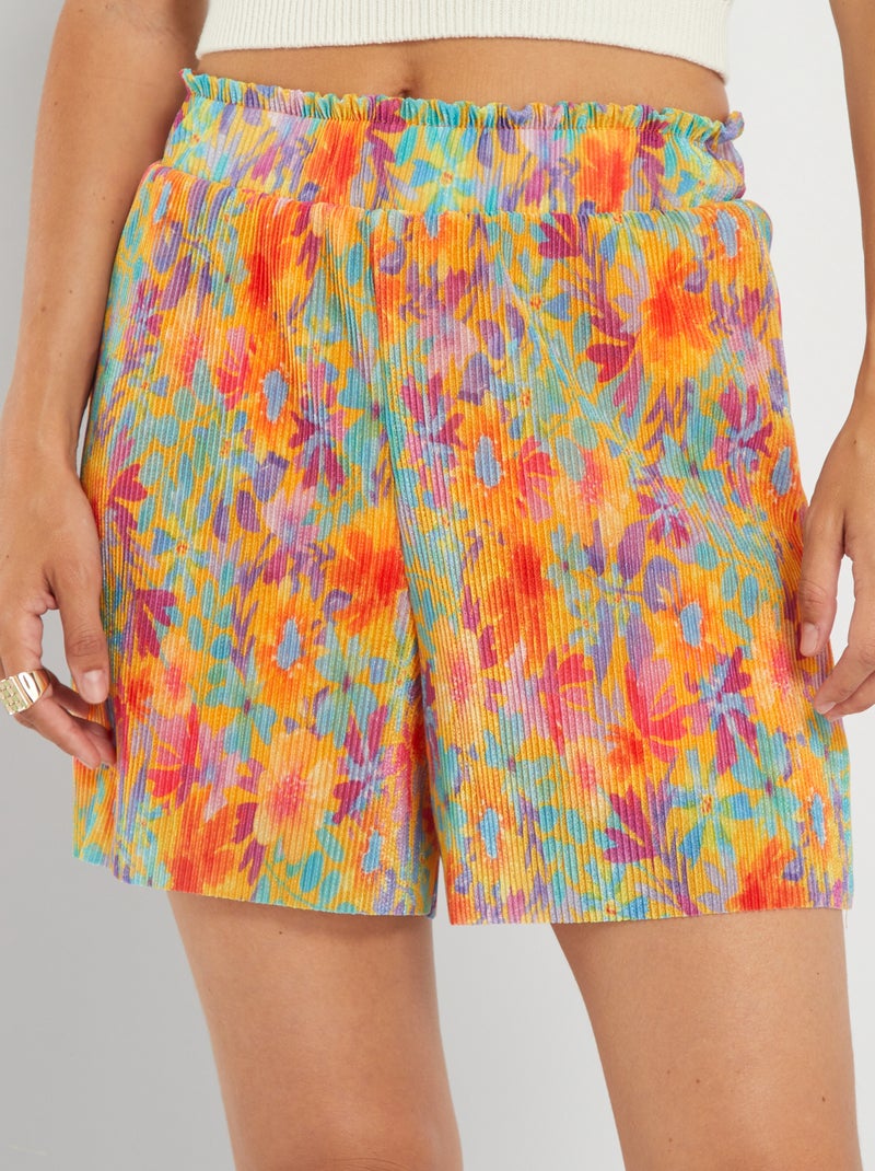 Short vaporoso plisado multicolor NARANJA - Kiabi