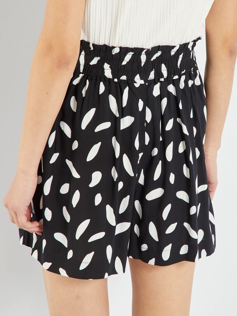 Short vaporoso y ligero con estampado NEGRO - Kiabi
