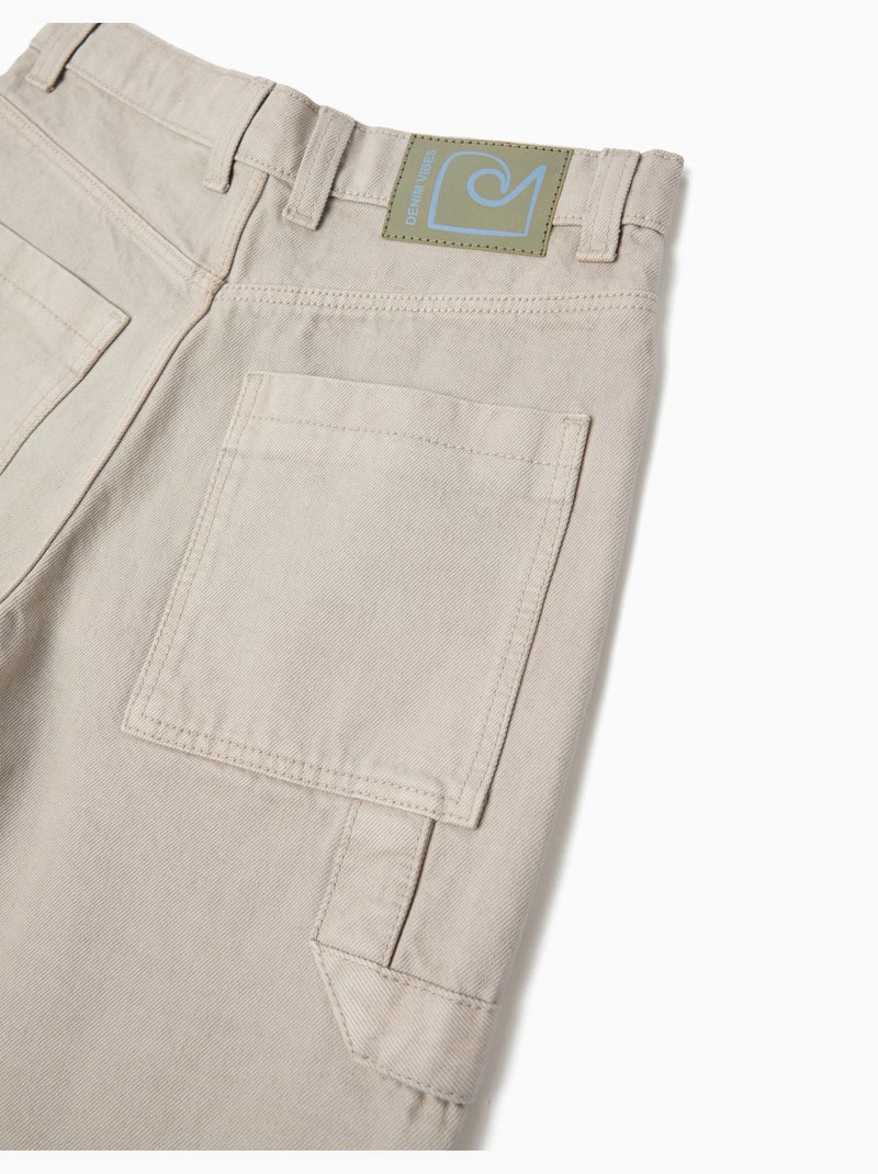 Short vaquero amplio, MO Fashion Beige - Kiabi