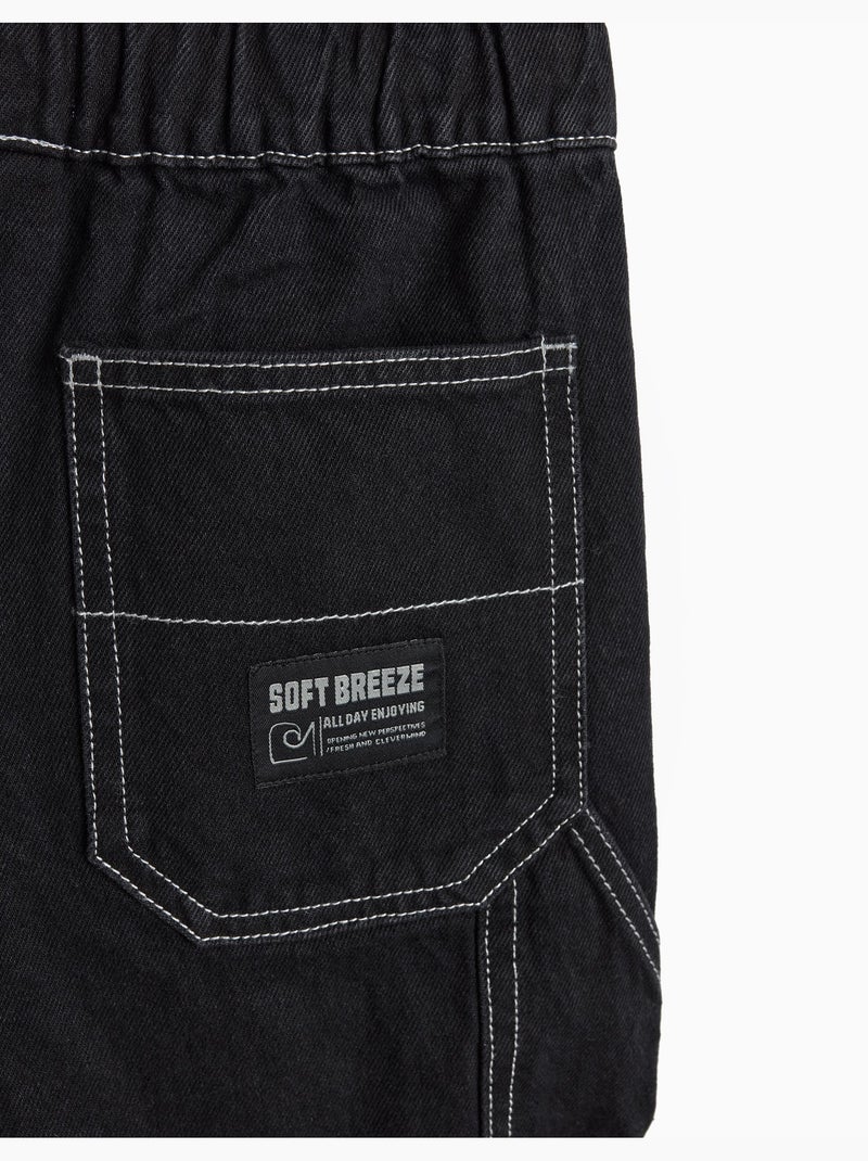 Short vaquero amplio, MO Fashion Negro - Kiabi