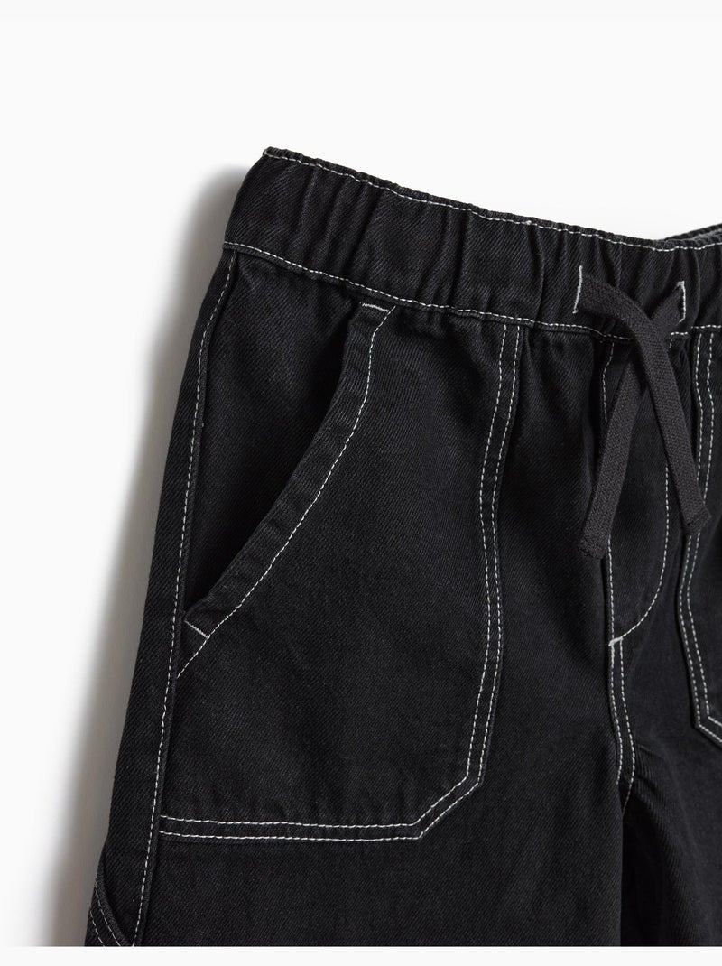 Short vaquero amplio, MO Fashion Negro - Kiabi