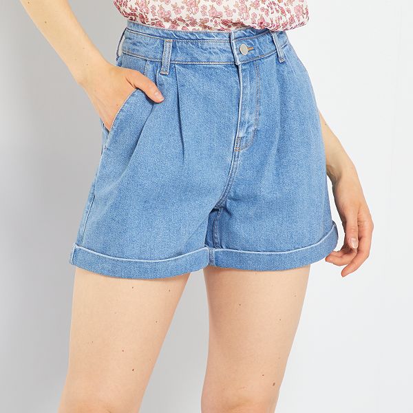 Short vaquero Mujer talla 34 a 48 - AZUL - Kiabi - 18,00€