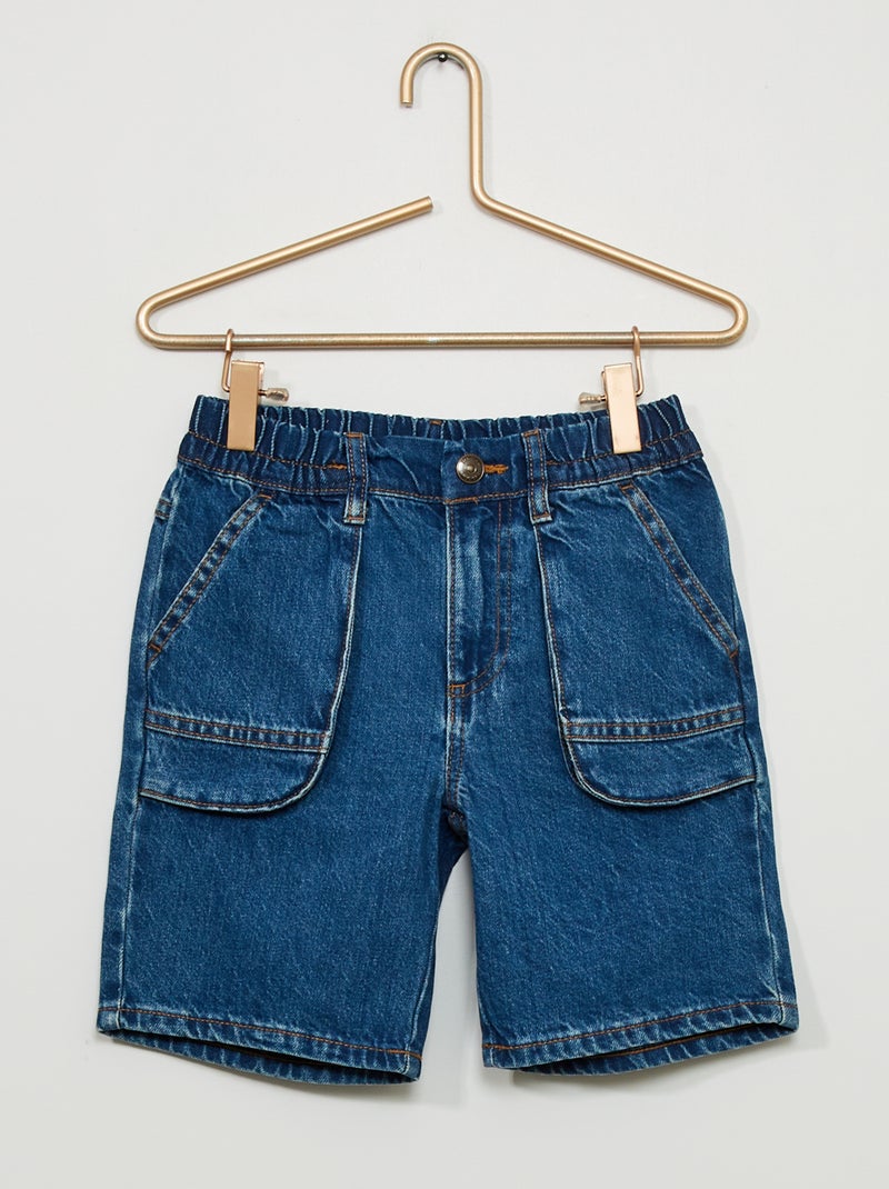 Short vaquero bolsillos grandes AZUL - Kiabi