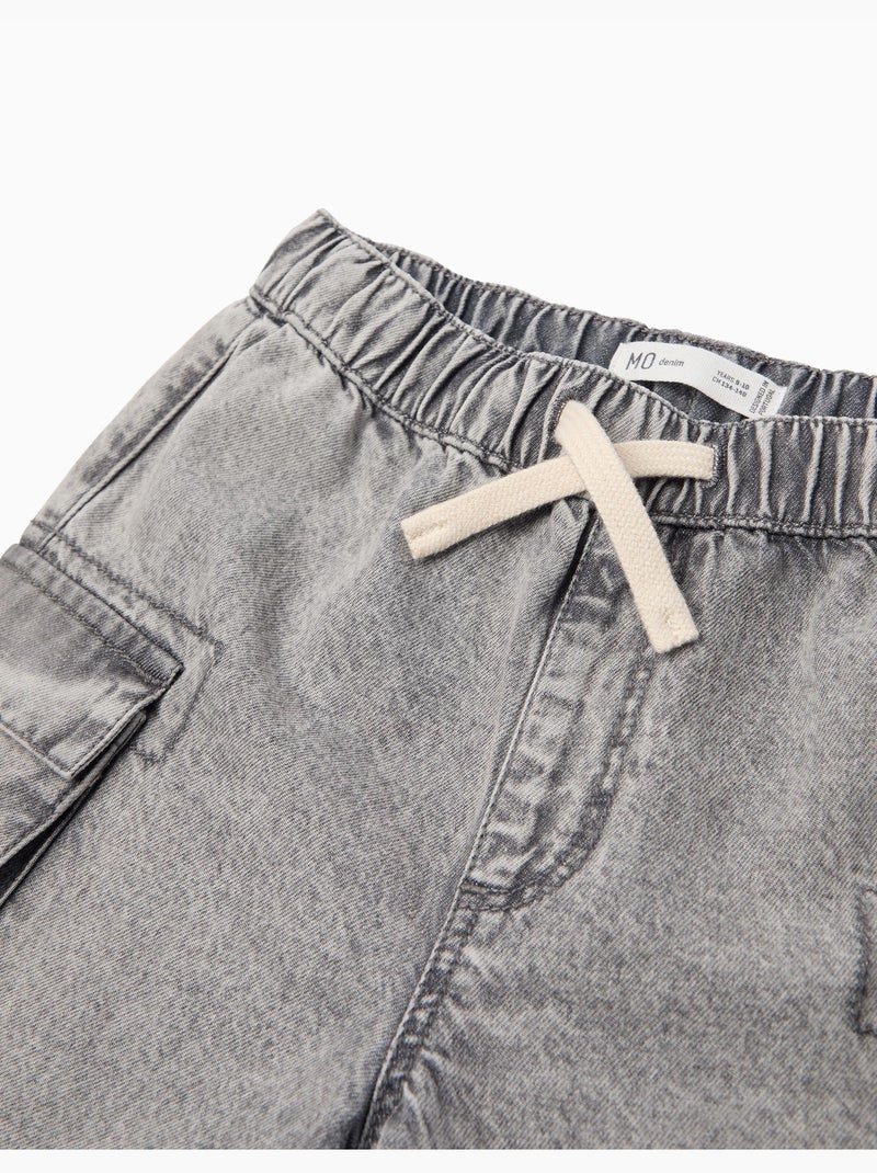 Short vaquero cargo, MO Fashion Gris - Kiabi