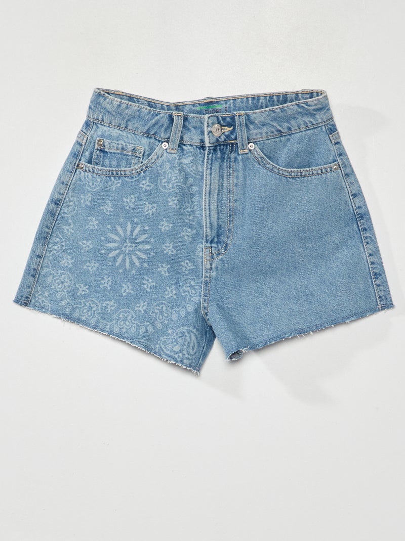 Short vaquero con motivo Azul - Kiabi