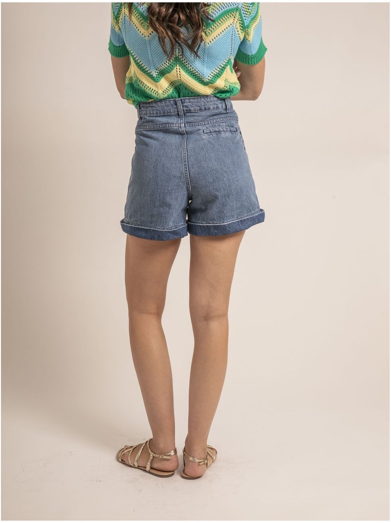 Short vaquero con tachuelas XIMOLI Azul - Kiabi