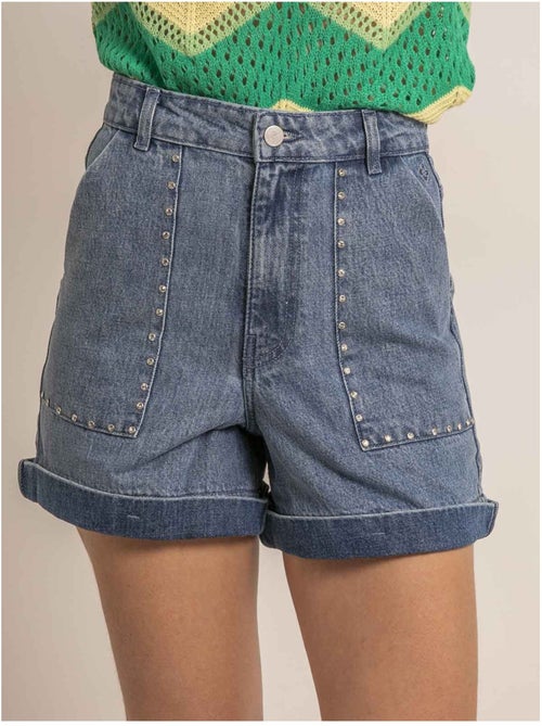 Short vaquero con tachuelas XIMOLI - Kiabi