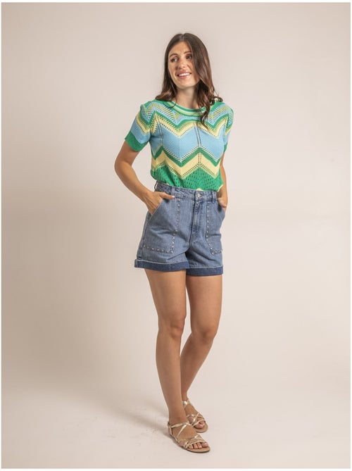 Short vaquero con tachuelas XIMOLI - Kiabi