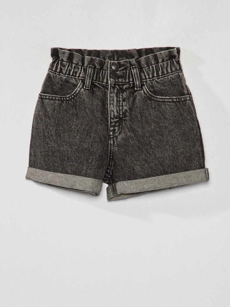 Short vaquero con vueltas NEGRO - Kiabi