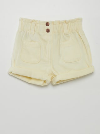 Short vaquero de efecto fruncido