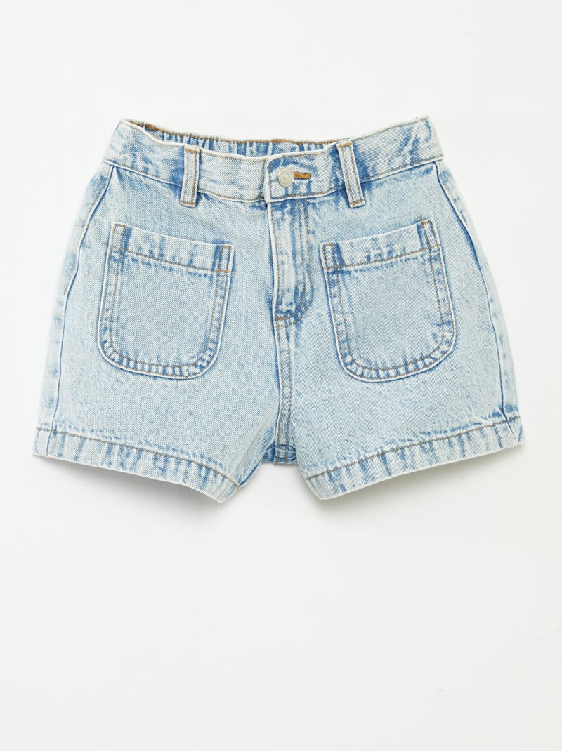 Short vaquero de talle alto Azul - Kiabi