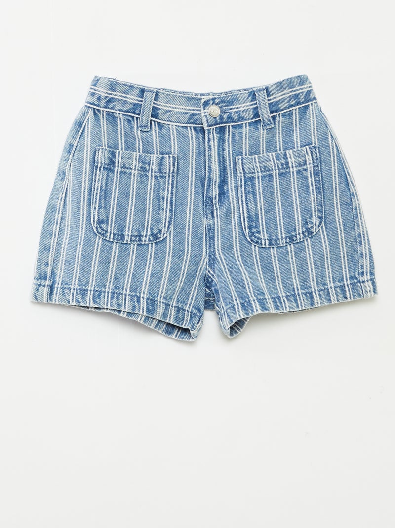 Short vaquero de talle alto Azul - Kiabi