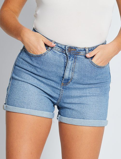 Short vaquero de talle alto - AZUL - Kiabi - 15.00€