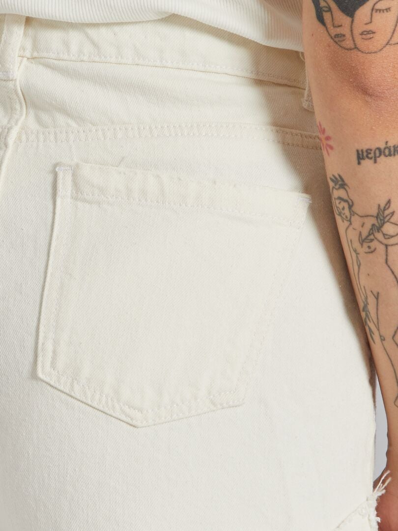 Short vaquero de talle alto BLANCO - Kiabi