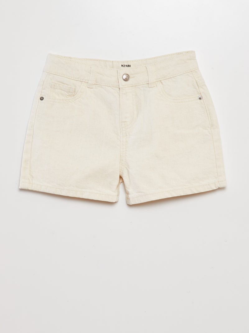 Short vaquero de tiro alto BLANCO - Kiabi