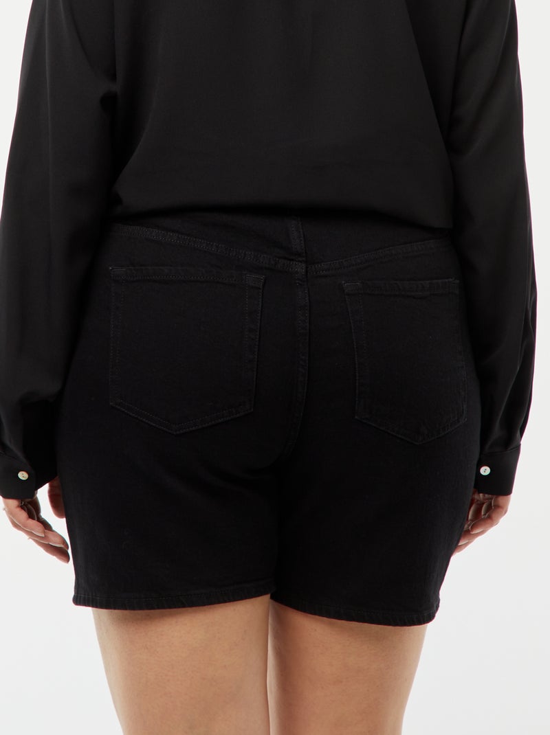 Short vaquero de tiro alto con 5 bolsillos NEGRO - Kiabi
