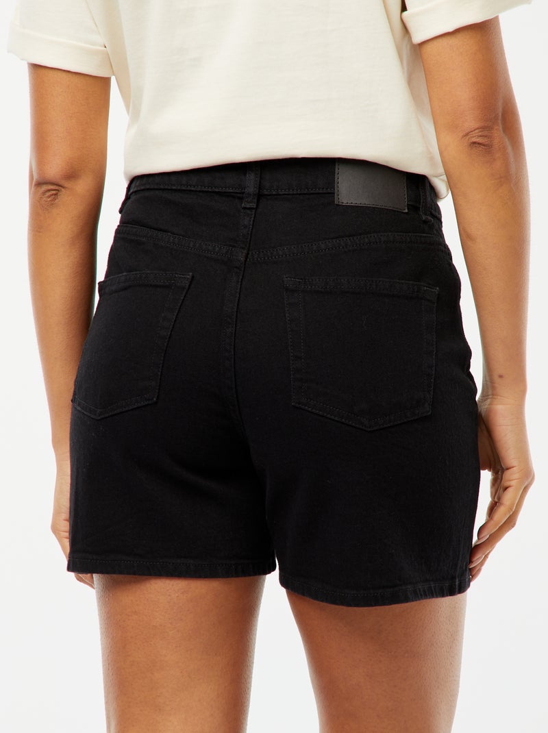 Short vaquero de tiro alto NEGRO Mujer Kiabi