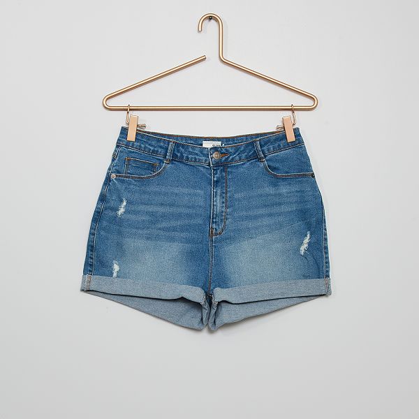 Short vaquero eco-concepción Niña 10-18 años - AZUL - Kiabi - 10,00€