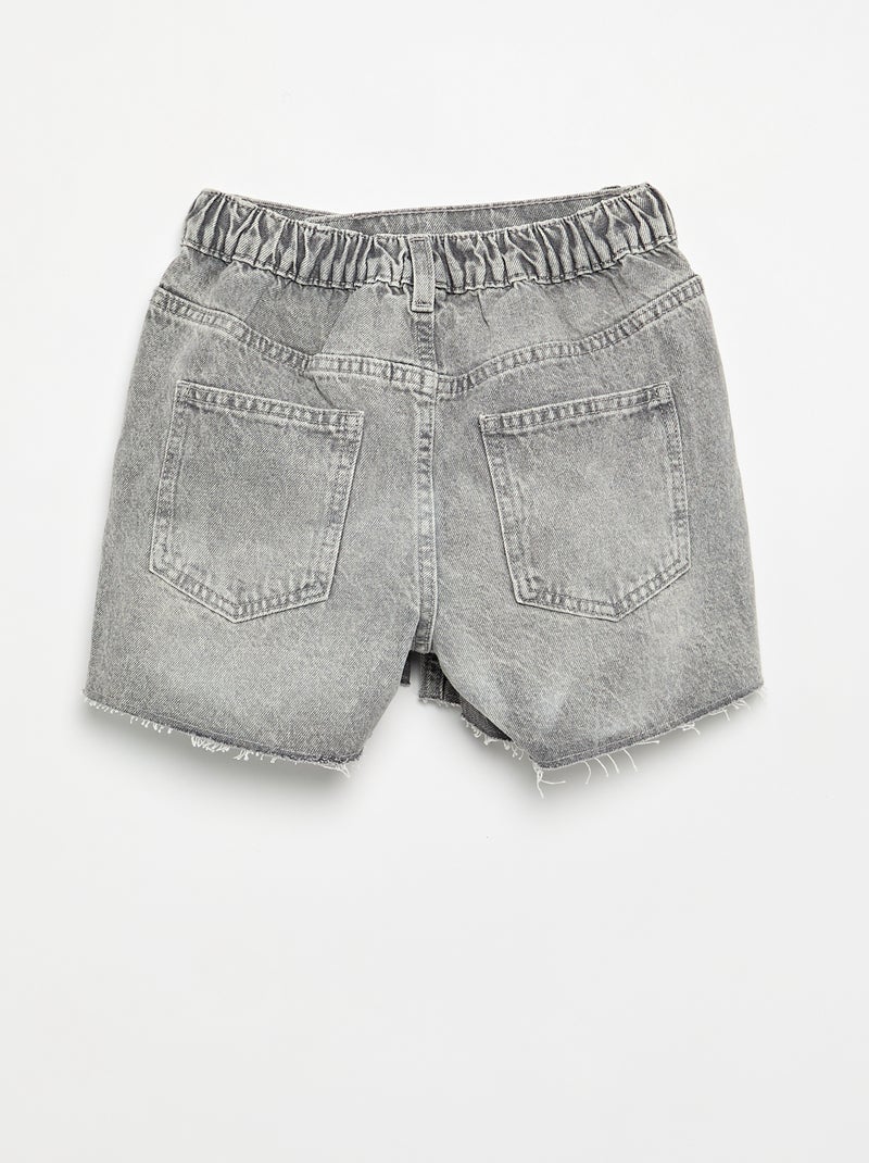 Short vaquero fácil de poner Gris - Kiabi