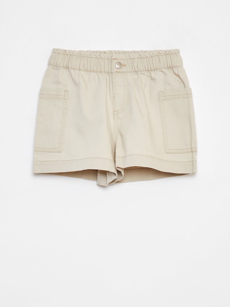 Short vaquero liso con bolsillos Beige - Kiabi