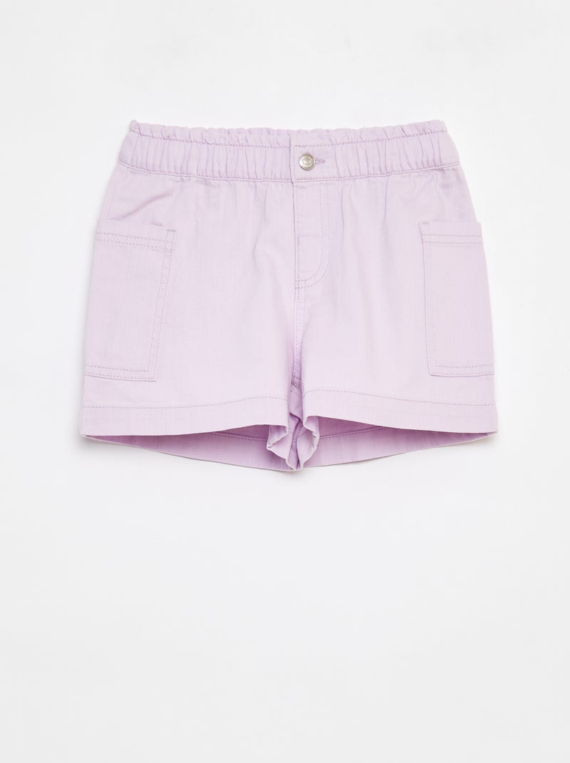 Short vaquero liso con bolsillos Purpura - Kiabi