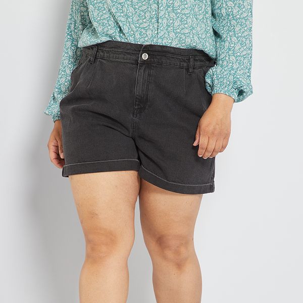 Short vaquero tallas grandes mujer - NEGRO - Kiabi - 20,00€