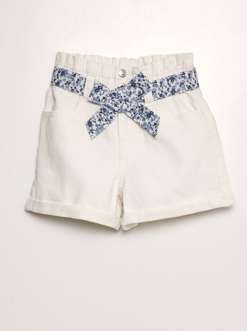 Short vaquero paperbag BLANCO - Kiabi