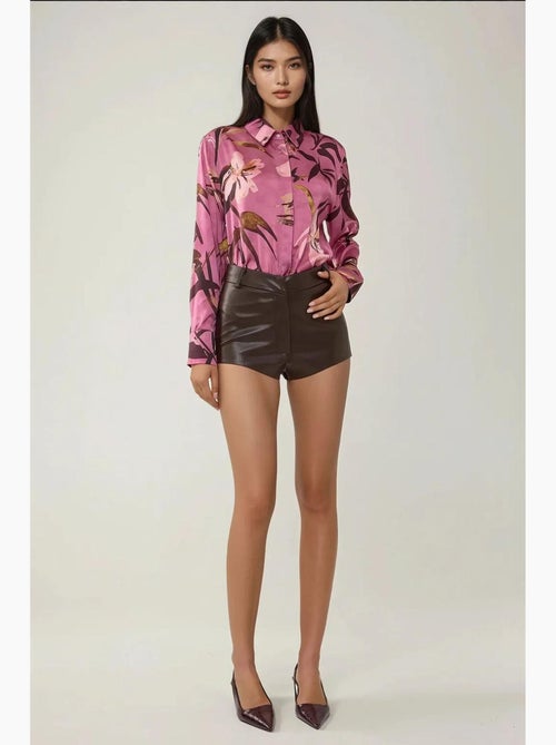 Shorts ajustados de piel sintética hiccup - Kiabi Shorts ajustados de piel sintética hiccup - Kiabi
