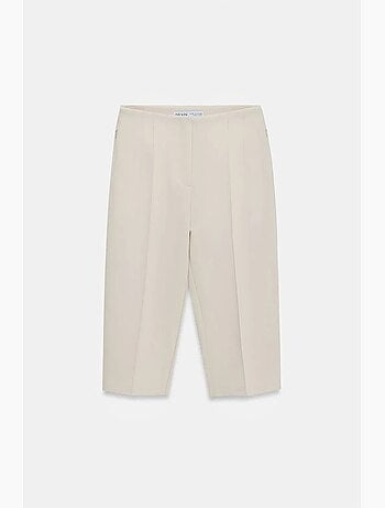 Shorts capri rectos de tiro alto con abertura
