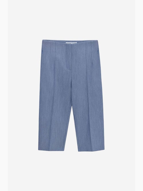 Shorts capri rectos de tiro alto con abertura dilvin - Kiabi Shorts capri rectos de tiro alto con abertura dilvin - Kiabi