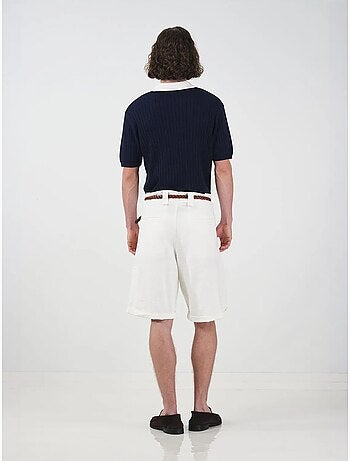 Shorts chinos de algodón de cintura alta y pernera ancha giesto
