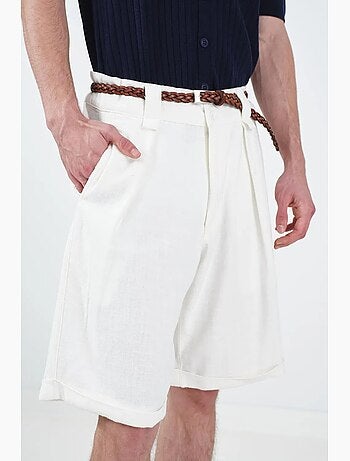 Shorts chinos de algodón de cintura alta y pernera ancha giesto